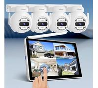 SriHome WiFi CCTV Kit, 4 x 5MP Cameras, 10.1 Inch Monitor, Night Vision, Motion Detection, Remote Display