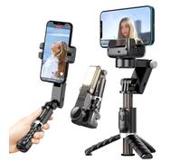 SRIKEKL Gimbal Stabilizer for Smartphone,2-Axis Auto Face Tracking Selfie Stick with Tripod with LED light,360°Rotation with Remote for Android and iPhone,Ideal for Vlogging,YouTube,TikTok Video