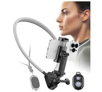 SRIKEKL Magnetic Neck Phone and Action Camera Holder, POV/Vlog Hands-Free Recording, Compatible with iPhone, Samsung, GoPro, DJI, Insta360 (with remote control)