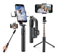 SRIKEKL Selfie Stick Gimbal Stabilizer, 360° Rotation Tripod with Wireless Remote & Fill Lights, Portable Phone Holder, Auto Balance 1-Axis Gimbal for Smartphones Tiktok Vlog Youtuber Live Video