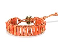 Sriomu 7 Chakra Bracelets for Women Handmade Natural Jasper Stone & with Real Leather Strand Healing Bead Bracelet Women Men Boho Friendship Jewelry, One Size, Emperor's Stone, no gemstone