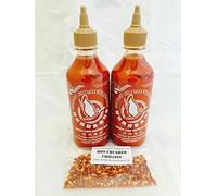 Sriracha Chilli Sauce with Extra Garlic Twin Pack with Great British Trading Hot Crushed Chillies