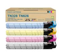 SRITE TN-328 TN328 Toner Cartridge 4-Pack TN328K TN328C TN328M TN328Y | Compatible for TN330 TN628 TN626 for Konica Minolta Bizhub C250i C300i C360i C450i C550i C650i C7130i Printer Ink (4-Pack)