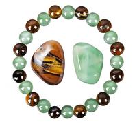 SRIWTDX Money Bracelet Wealth for Women,Fengshui Wealth And Luck Bracelet with Green Aventurine Healing Crystal & Tiger Eye Bead, Attract Wealth, Abundance & Prosperity,D
