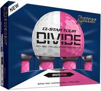 Srixon Q-STAR TOUR DIVIDE - Two-Tone Urethane Golf Balls, Ideal for Women| Soft Feel, Optimized Distance | FastLayer Core Compression 74 | Gift Idea for Golfers | 12 Pieces | White Pink