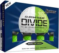 Srixon Q-STAR TOUR DIVIDE - Two-Tone Urethane Golf Balls | Soft Feel, Optimized Distance | FastLayer Core Compression 74 | Gift Idea for Golfers | 12 Pieces | White Lime