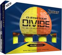 Srixon Q-STAR TOUR DIVIDE - Two-Tone Urethane Golf Balls | Soft Feel, Optimized Distance | FastLayer Core Compression 74 | Gift Idea for Golfers | 12 Pieces | Yellow Orange