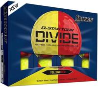 Srixon Q-STAR TOUR DIVIDE - Two-Tone Urethane Golf Balls | Soft Feel, Optimized Distance | FastLayer Core Compression 74 | Gift Idea for Golfers | 12 Pieces | Yellow Red