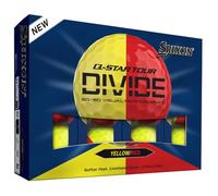 Srixon Q-Star Tour Divide - Two-Tone Urethane Golf Balls | Soft Hitting Feel, Optimised Width | FastLayer Core with 74 Compression | Gift Idea for Golfers | Pack of 12 | Yellow/Red