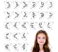 SRIZIAN 24 Pcs Face Paint Stencils, Reusable Face Paint Templates, Eye Tattoo Stencils Body Stencil for Kids Halloween Makeup Holiday Party
