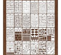 SRIZIAN 24pcs Letter and Number Stencils Reusable, 7"x4" Journal Planner Bullet Stencils for Notebook,Alphabet Painting Drawing Template DIY Art Scrapbook Supplies