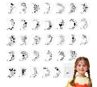 SRIZIAN 32 Pieces Face Paint Stencils, Reusable Face Paint Templates, Eye Tattoo Stencils Body Paint Templates for Holiday Halloween Party Makeup