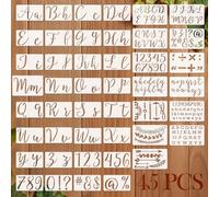 SRIZIAN 45 Pcs Letter Stencils, Letters and Numbers Stencil Kit, Alphabet Templates Stencil for Crafts Reusable Painting Template Stencils for Furniture Wall Home Decor DIY Scrapbooking