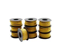 SRJQXH 10 Rolls 0~9 Cable Marker Label Tube Set, 2.5m², Approximately 270 Capsules per Roll, Wire Diameter Up to 4.2mm, PVC Material, High Toughness, Internal Tooth Groove, Not Easy to Fall Off