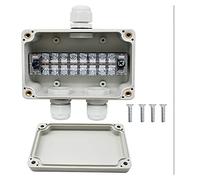 SRJQXH IP66 Waterproof Junction Boxes, 3 Way Cable Connector with Terminals Strip, Screw and PG9 Waterproof Vonnector for Indoor and Outdoor 4-8 mm Cables (White)