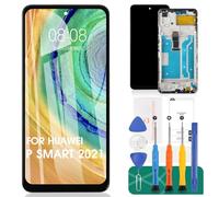SRJTEK For Huawei P Smart 2021 LCD Display For Huawei P Smart Screen Replacement For Huawei P Smart Touch Screen PPA-LX1 Digitizer Repair Kits(Black,With Frame)