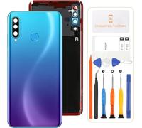 SRJTEK For Huawei P30 Lite 48MP Battery For Huawei Nova 4e Battery Door Back Cover Case and Camera Lens Replacement Cover Housing Sensor (With Fingerprint,Blue)