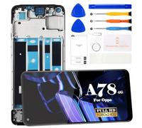 SRJTEK For Oppo A78 4G LCD Display For Oppo A78 4G Screen Replacement For Oppo A78 4G CPH2565 Touch Digitizer Repair Kits (Black, With Frame)