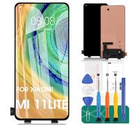 SRJTEK For Xiaomi 11 Lite 5G NE Screen Replacement For Mi 11 Lite LCD Display For Xiaomi 11 Lite 5G NE Touch Screen Digitizer Assembly 2107113SG Repair Kits (Black)