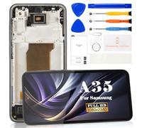 SRJTEK Incell LCD Screen for Samsung Galaxy A35 LCD A356 Display for SM-A356E,SM-A356B,SM-A356B/DS LCD Display Touch Screen Digitizer Assembly Repair Parts with Tools (with Frame,Black)