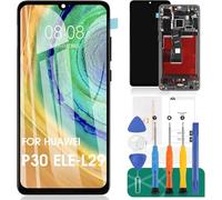 SRJTEK OLED For Huawei P30 Screen Replacement For Huawei P30 LCD Display ELE-L29 For Huawei P30 Touch Screen Digitizer Assembly Repair Kits Black With Frame (Support Fingerprint Recognition)