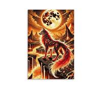 SRJUDR Wolf TotemsPosters Art Pop Wall Art & Prints Canvas Design Portrait Wall Decoration 24x36inch(60x90cm) Unframe-style
