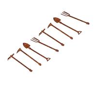 Srliya 1:12 Dollhouse Farming Tools Rusty Miniature Set, Shovel Hoe Rake Pitchfork DIY, Mini Desk Decoration, Photograph Prop, Starry Sky Bottle Scene Accessories (4 tools)