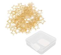 Srliya 100pcs Paper Clips Cute Star Shape Skid Wear Portable Metal Office School Golden, Light and Portable, Suitable for Document Classification