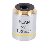 Srliya 10X Plan Microscope Objective 20.2mm RMS Thread Biological Microscope Objective Lens for Education Research Healthcare