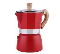 Srliya 150ML Portable Italian Moka Pot, Aluminum Espresso Maker with Mocha Cold Extract Feature Perfect for Making Cappuccino or Latte (red)
