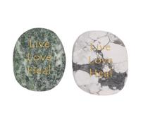 Srliya 2Pcs Engraved Crystal Stone Inspirational Word, High Polishing, Easy Carry, Suitable for Living Rooms, Bathroom, Parties, Fish Tanks, Excellent Friends and Family