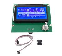Srliya 3D Printer LCD Screen 12864 Blue Control Panel with Ribbon Cable, Metal and PC Material for Ender 3, 3s, 3X, Pro, Simple Installation