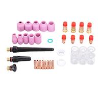Srliya 49Pcs TIG Welding Accessory Kit WP-17 18 26 Torch Parts Includes Glass Cup Nozzle Collet Gas Lens with Various Alumina Nozzles and Collet Bodies for Argon Arc Welding and