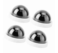 Srliya 4pcs Dome Simulation Camera CCTV Dummy Security Camera With Flashing Led Light, Real Monitor for Supermarkets, Hotels, and Warehouses, Realistic Shape, Fine Workmanship (White)