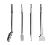 Srliya 4PCS SDS Plus Chisel Bits Set Masonry Drill Bits Concrete Drill Hammer Chisels for Concrete Brick with Flat Point Grooving Elbow Chisel