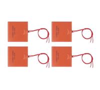 Srliya 4Pcs Silicone Rubber Heating Pad 40W 200℃ 100x100mm Electric Blanket Flexible Mat for Industrial Equipment Pipelines Storage Tanks