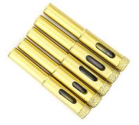 Srliya 5Pcs Hole Saw Drill Bit Gold Ceramic Tile Concrete Marble Drilling 10mm