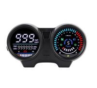 Srliya 7 Color LCD Digital Motorcycle Speedometer Odometer Tachometer DC 12V with Adjustable Backlight Multifunction Gauge for CG125 2000 2008 CG150 Brazil TITAN 150