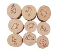 Srliya 9PCS Animal Print Stamps Enhance Creative Projects, Sandal Wood Multifunctional Decorative Animals Stamps for Scrapbook, Crafters, Children