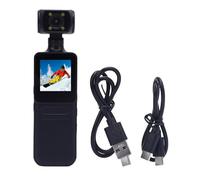 Srliya Action Camera Portable Video Camera 4K WiFi 180° Rotating Lens 40MP 135° Wide Angle 1.3 Inch HD Screen with LED Light APP Clamp for Outdoor Sports Travel