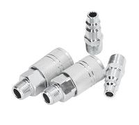 Srliya Air Hose Fittings 2 External Connection 2 External Plug 3/8 Inch NPT Industrial Air Compressor Quick Connect Fittings