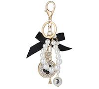 Srliya Alloy Bowknot Perfume Bottle Keychain, Beautiful Decoration, Comfortable Feeling, Exquisite, Keychain for Friends, Made of Alloy, Pearl Key Chain