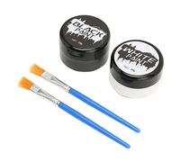Srliya Black White Face Body Paint Kit for Skull Skeleton Makeup, 2 Colors for Halloween Parties, Safe and Easy to Apply