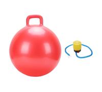 Srliya Bouncy Ball Hopper Ball Jumping Red Thickened PVC Textured Bottom Loop Handle Pump for Indoor Outdoor Exercise