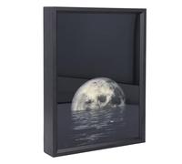 Srliya BT Speaker Night Light 3 in 1 Speaker Night Light Moon Above The Water Decoration Light Painting USB BT Speaker 18x24cm