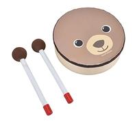Srliya Cartoon Bear Drum Kids Percussion Instrument Wooden Frame Plastic Surface Educational Musical Toy for Kindergarten