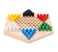 Srliya Chinese Checkers Wooden Colorful Chinese Checkers Board Game for Adults Kids Family