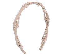 Srliya Compact Foldable Hair Hoops for Girls, Durable Folding Headband for Gym or School, Plastic Resin Material (Khaki)
