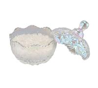 Srliya Crystal Glass Jar 400g White Crystal Degaussing Bowl Elegant Exquisite Candy Jewelry Container with Lid