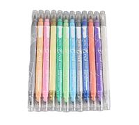 Srliya Double Head Color Pens, 12 Colors Smoothly Fadeless Journal Color Pens, Light Portable Art for Album, Ceramic, Stone Calligraphy Practice with Cap Design